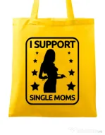 Sacosa din panza I support single moms Galben