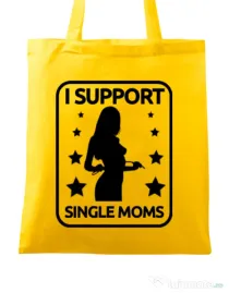 Sacosa din panza I support single moms Galben