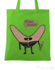 Sacosa din panza I’ll be back Verde mar