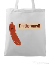 Sacosa din panza I’m the wurst Alb