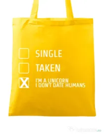 Sacosa din panza I'm a unicorn Galben
