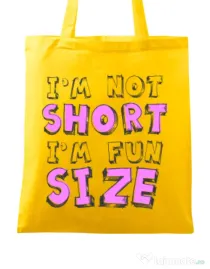 Sacosa din panza I'm not short Galben