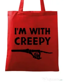 Sacosa din panza I'm with creepy Rosu