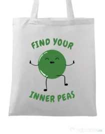 Sacosa din panza Inner peas Alb
