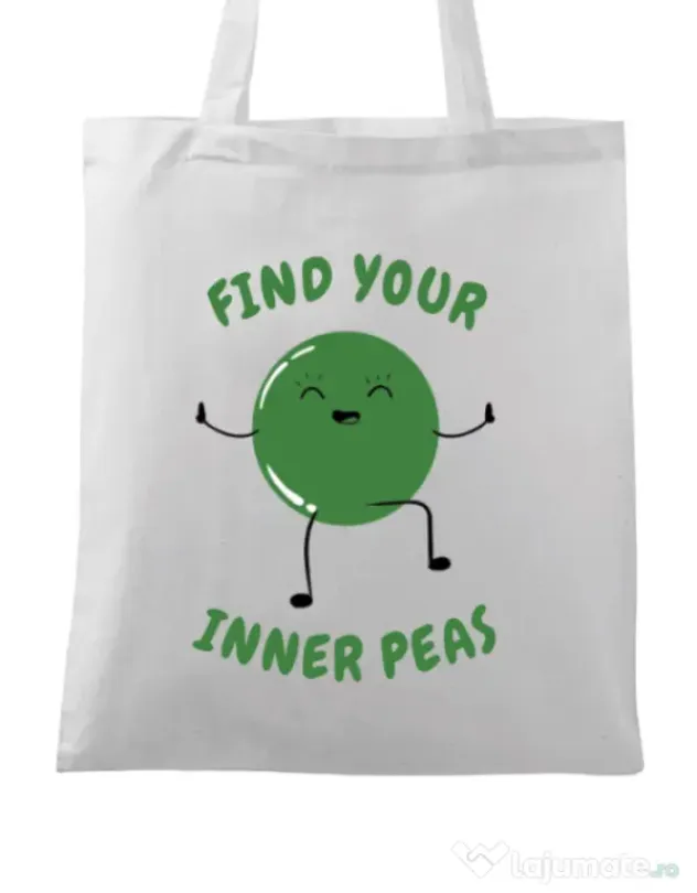 Sacosa din panza Inner peas Alb