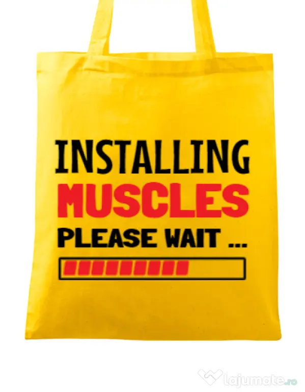 Sacosa din panza Installing Muscles Galben