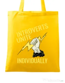 Sacosa din panza Introverts unite Galben