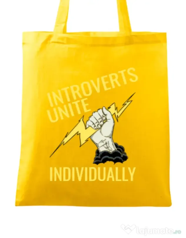 Sacosa din panza Introverts unite Galben