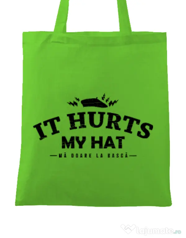 Sacosa din panza It hurts my hat Verde mar