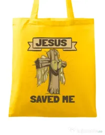 Sacosa din panza Jesus Saved Me Galben