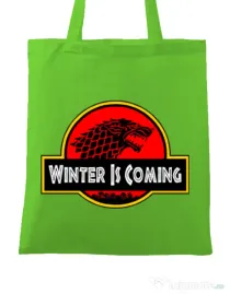 Sacosa din panza Jurassic winter Verde mar