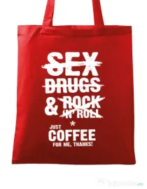 Sacosa din panza Just coffee for me Rosu