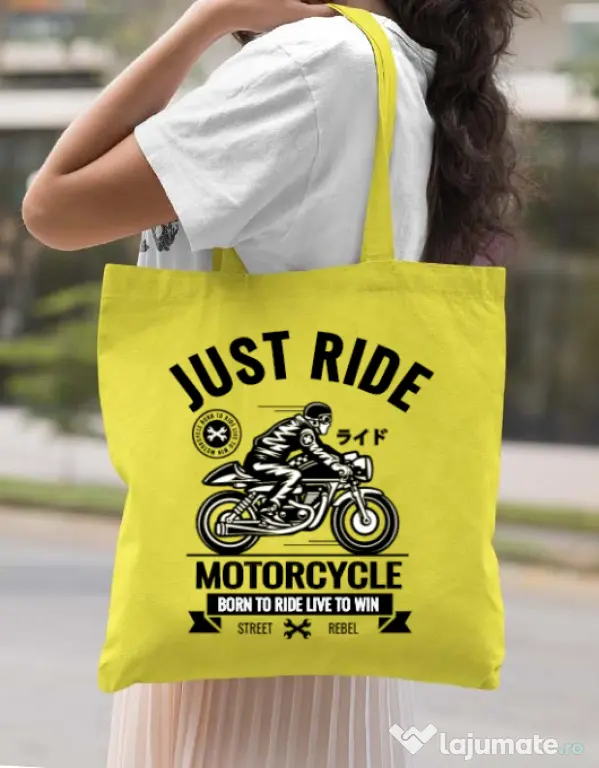 Sacosa din panza Just ride Galben