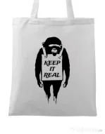 Sacosa din panza Keep it real Alb