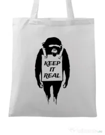 Sacosa din panza Keep it real Alb