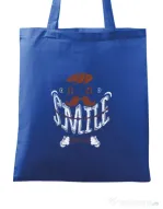 Sacosa din panza Keep smile everyday Albastru regal