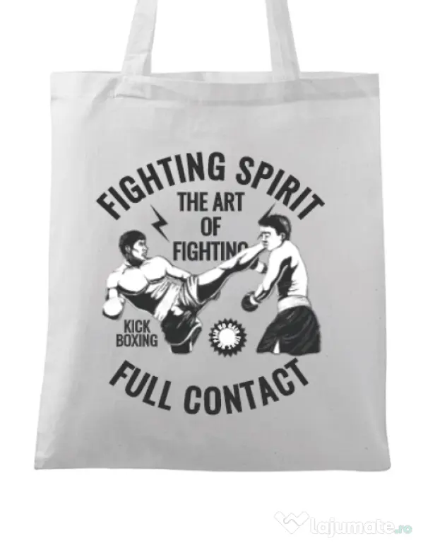 Sacosa din panza Kick boxing Alb