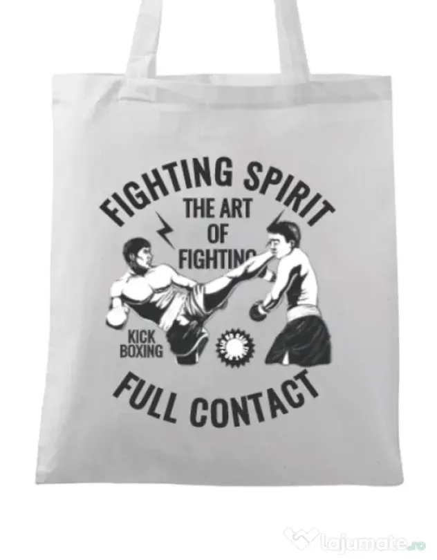 Sacosa din panza Kick boxing Alb