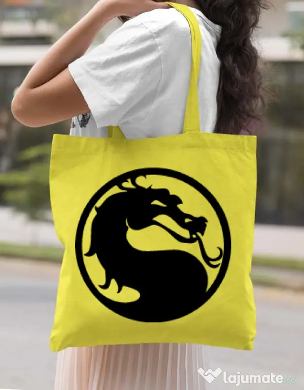 Sacosa din panza Kombat time Galben