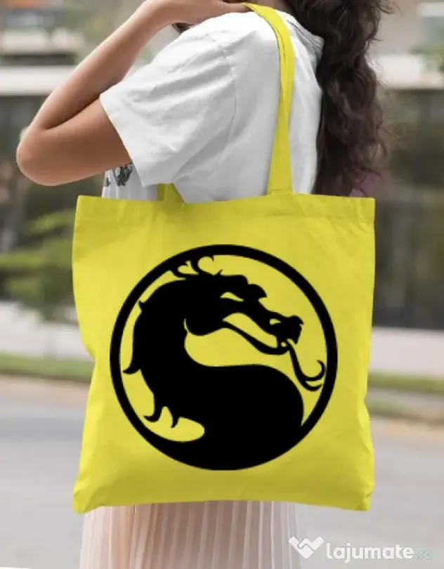 Sacosa din panza Kombat time Galben