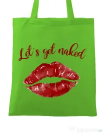 Sacosa din panza Lets get naked Verde mar