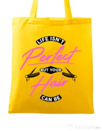 Sacosa din panza Life isnt perfect Galben