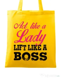 Sacosa din panza Lift like a boss Galben
