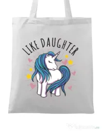 Sacosa din panza Like daughter Alb