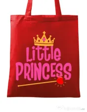 Sacosa din panza Little Princess Rosu 
