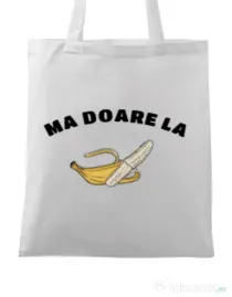 Sacosa din panza Ma doare Alb