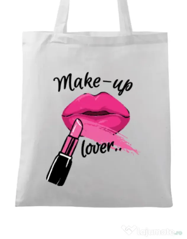 Sacosa din panza Make up lover Alb