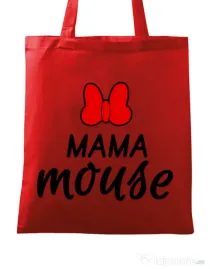 Sacosa din panza Mama mouse Rosu