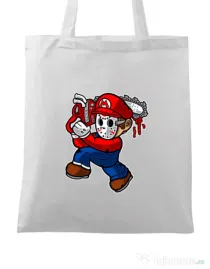 Sacosa din panza Mario Massacre Alb