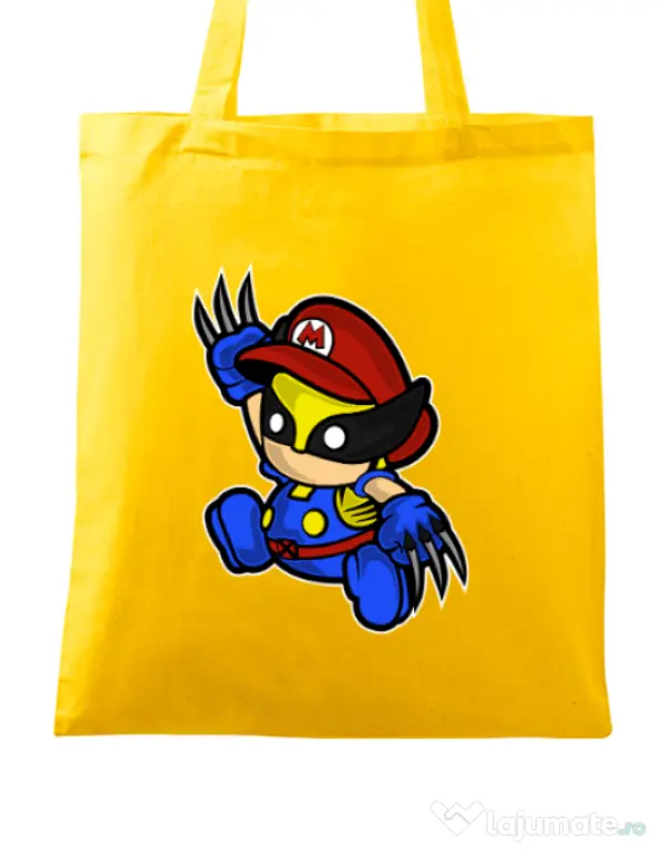 Sacosa din panza Mario Wolverine Galben