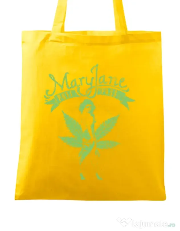 Sacosa din panza Mary Jane Galben