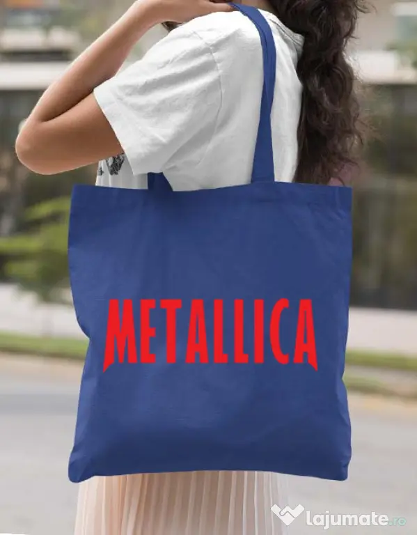 Sacosa din panza Metallica 2 Albastru regal