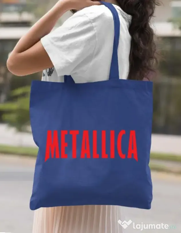 Sacosa din panza Metallica 2 Albastru regal