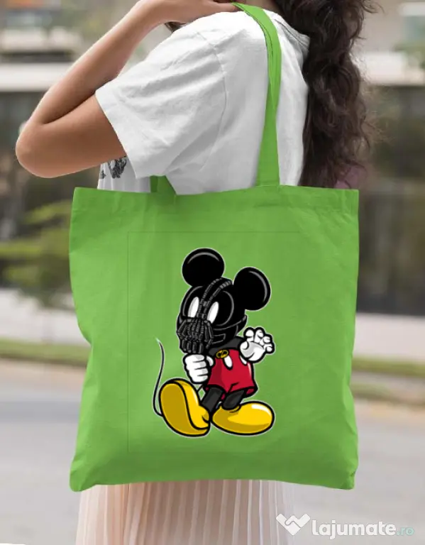 Sacosa din panza Mickey Bane Verde mar