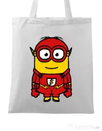 Sacosa din panza Minion flash Alb