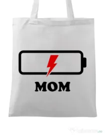 Sacosa din panza Mom battery Alb