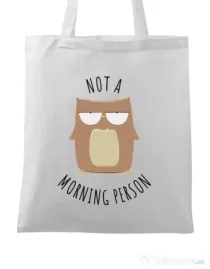 Sacosa din panza Morning owl Alb
