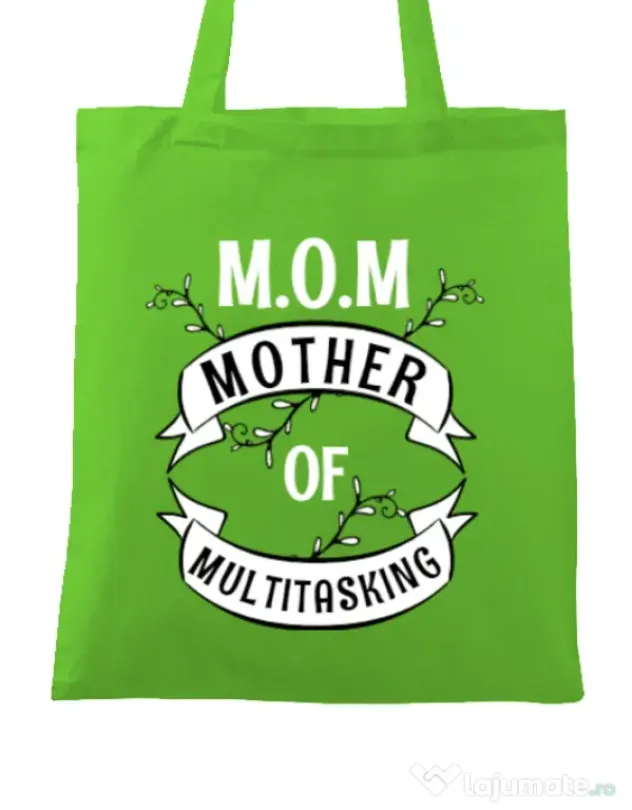 Sacosa din panza Mother of multitasking Verde mar