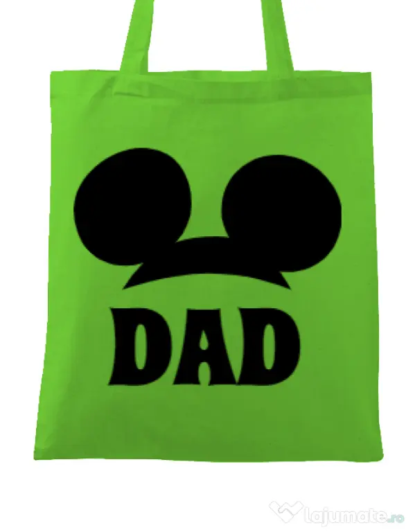 Sacosa din panza Mouse dad Verde mar