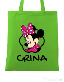 Sacosa din panza Mouse daughter Verde mar