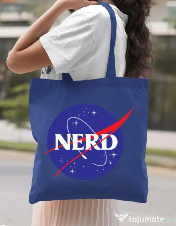 Sacosa din panza Nerd Albastru regal