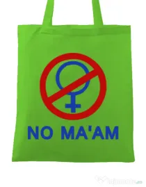 Sacosa din panza No ma'am Verde mar