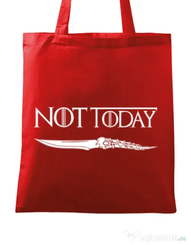 Sacosa din panza Not today Rosu