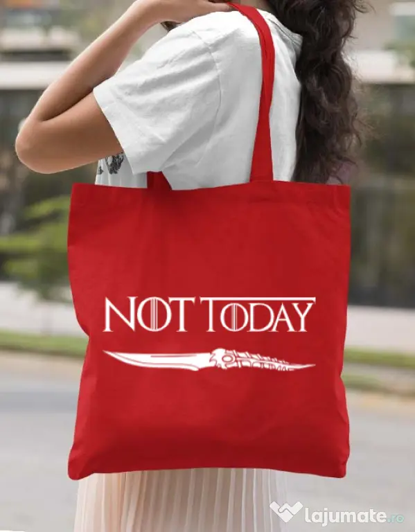 Sacosa din panza Not today Rosu