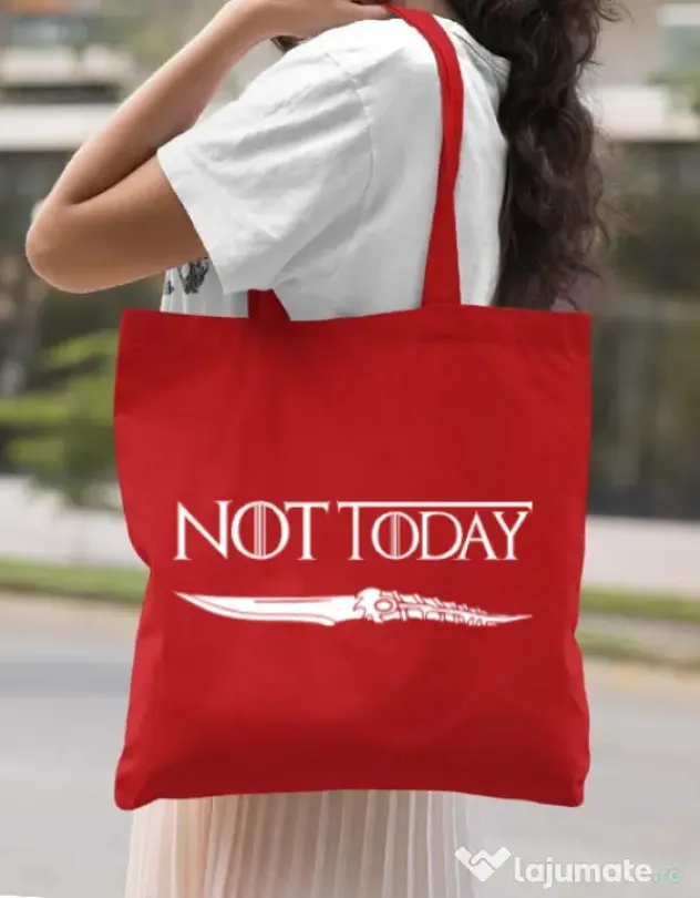 Sacosa din panza Not today Rosu