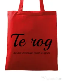 Sacosa din panza Nu ma intrerupe Rosu